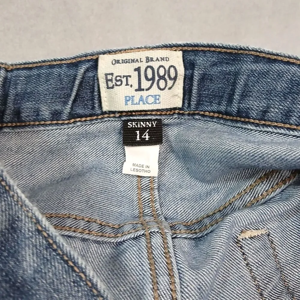 The Children's Place Skinny Jeans Adjustable Waist Denim Pants Youth Boys 14